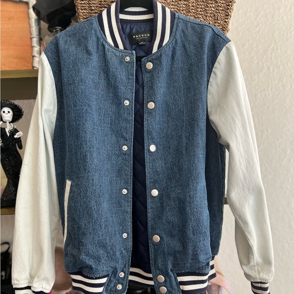 Denim Varsity jacket by Pacsun for women - Picture 1 of 16